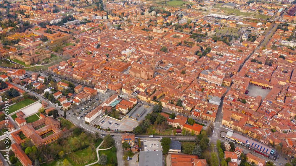 Αυτοκόλλητο Aerial view of the historic center of Imola, in Emilia-Romagna, Italy