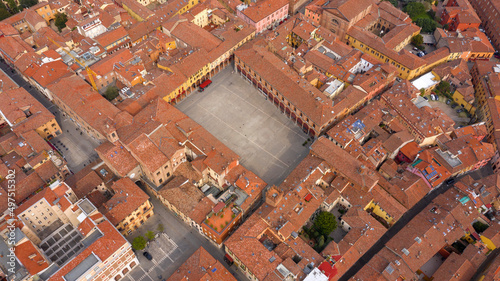 Aerial view of Matteotti square in the historic center of Imola, in Emilia-Romagna, Italy. photo