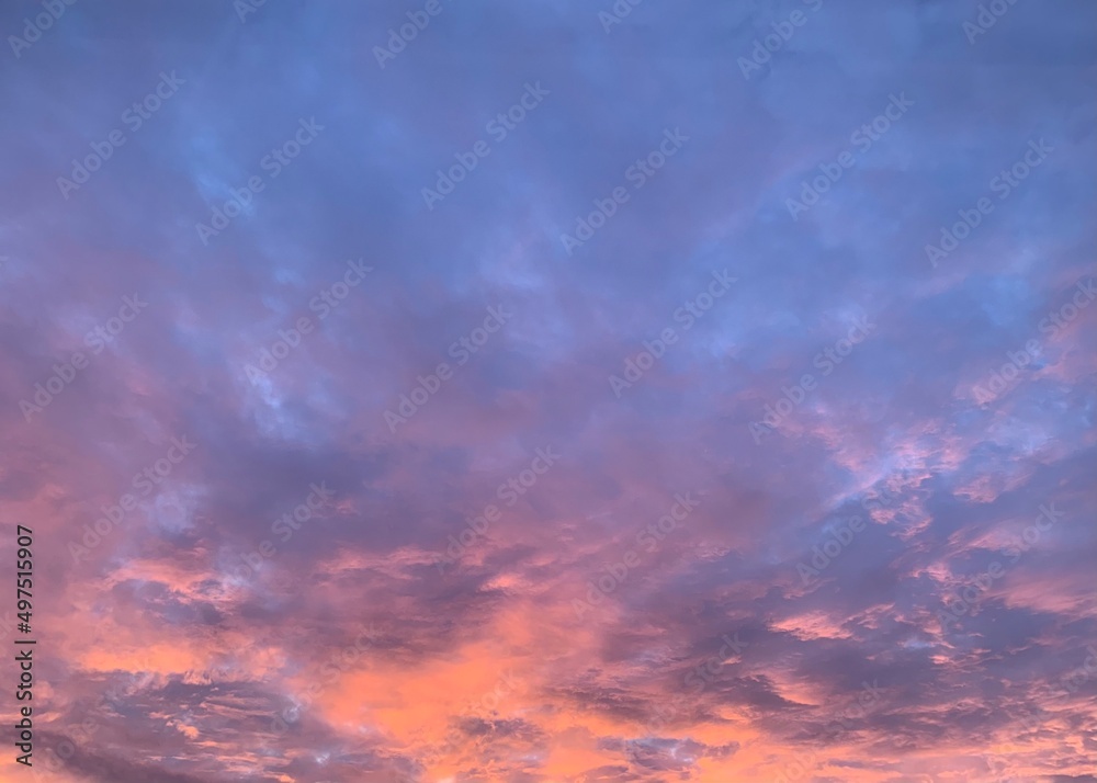 View of Cloudy Purple Pink Sky At Sunset