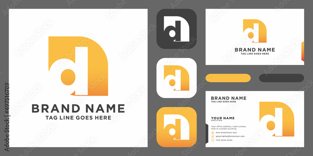 Initial Letter D Logo Design vector Template. Creative D Logo Design with business card design template Initial Letter D Logo Design vector Template. Creative D Logo Design with business card design template
