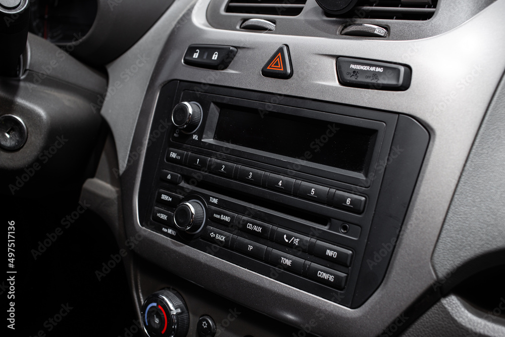 Car dashboard inside, interior details