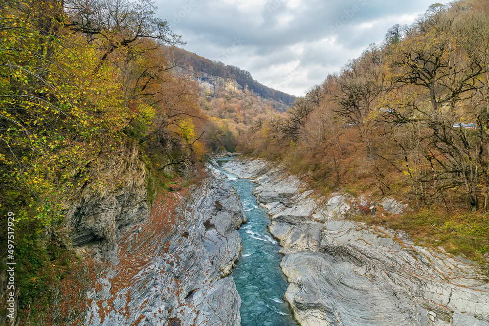 Obraz premium River Belaya, Adygea, Russia