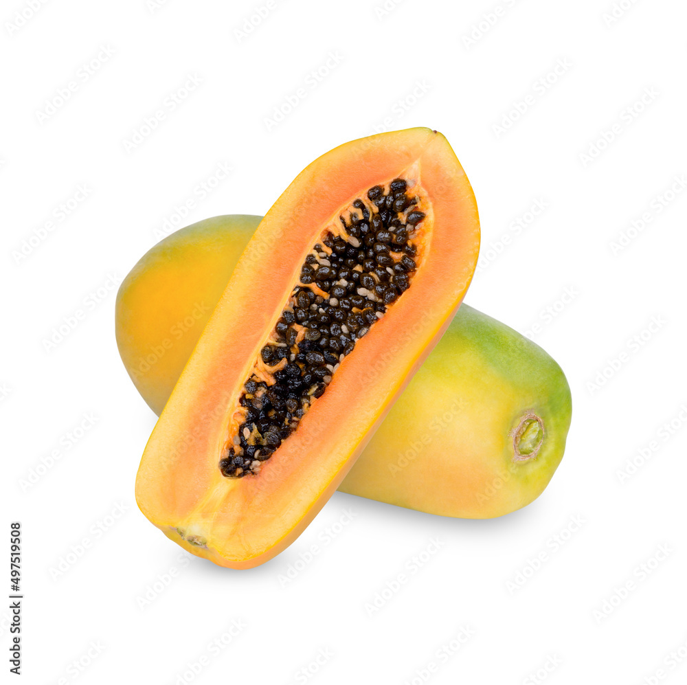 Papaya isolated on white background