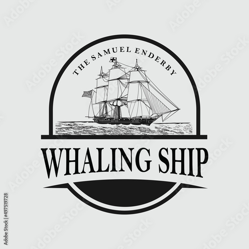 Whaling ship vector illustration already for your brand and or logo business photo