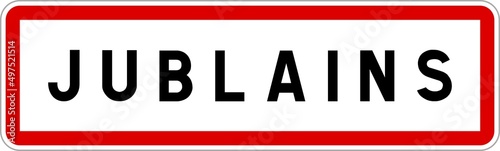 Panneau entrée ville agglomération Jublains / Town entrance sign Jublains photo