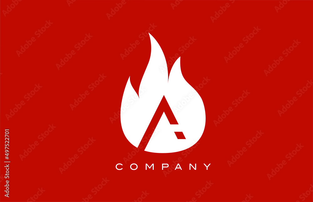 red A fire flames alphabet letter logo design. Creative icon template for business and company red A fire flames alphabet letter logo design. Creative icon template for business and company