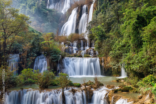 Thi lo su Waterfall beautiful waterfall in deep in rain forest Tak province  Thailand 