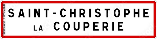 Panneau entrée ville agglomération Saint-Christophe-la-Couperie / Town entrance sign Saint-Christophe-la-Couperie