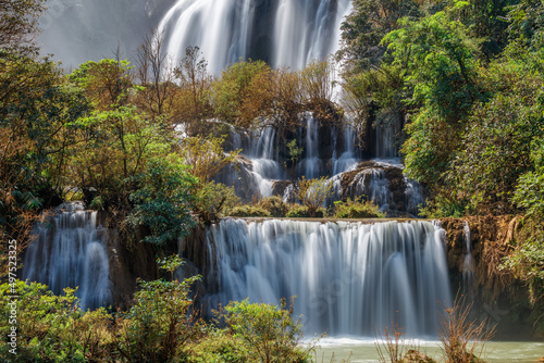 Thi lo su Waterfall beautiful waterfall in deep in rain forest Tak province  Thailand 