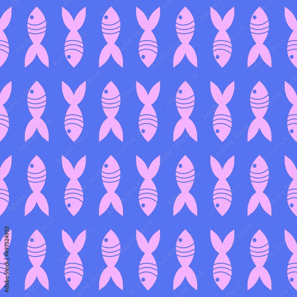 Summer seamless fish pattern for fabrics and textiles and packaging and gifts and cards and linens and kids Summer seamless fish pattern for fabrics and textiles and packaging and gifts and cards and linens and kids
