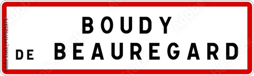 Panneau entrée ville agglomération Boudy-de-Beauregard / Town entrance sign Boudy-de-Beauregard photo