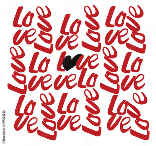 Love graphic text. vector illustration