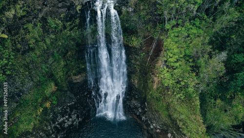 aerial view of Narnia Wailuku River Falls, big island photo