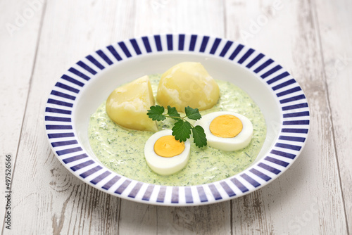 Принти на полотні frankfurter green sauce with potatoes and boiled eggs, german cuisine