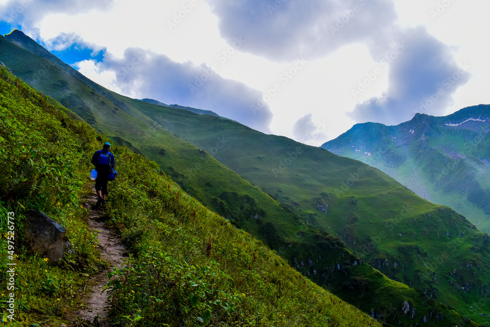 hiker in the mountains