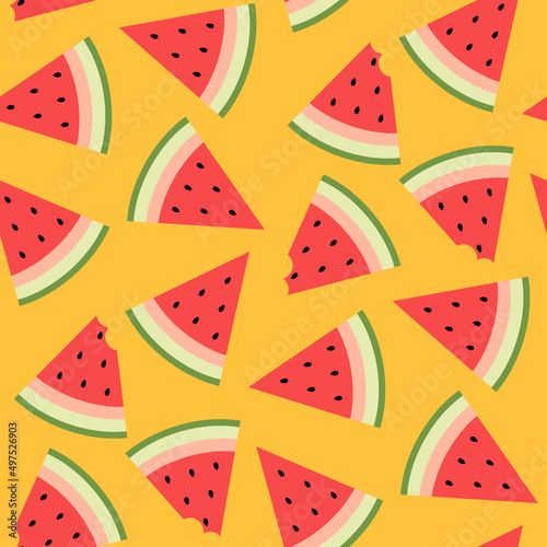 seamless watermelon pattern and background vector illustration