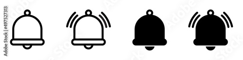 Notification bell icon. Alarm icon symbol. Incoming inbox message. Ringing bells. Alarm clock and smartphone application alert, Vector illustration