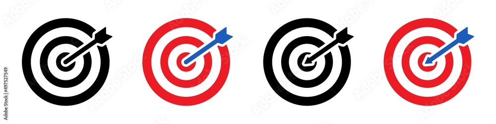 Target Icon. Archery Target Icon. Mission Icon. Accuracy Icon, Vector Illustration Target Icon. Archery Target Icon. Mission Icon. Accuracy Icon, Vector Illustration