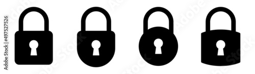 Lock icon set. Security symbol. Lock web button design Icon, Vector illustration