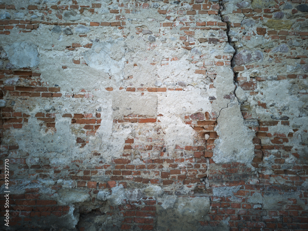 cracked brick stone wall cracked brick stone wall