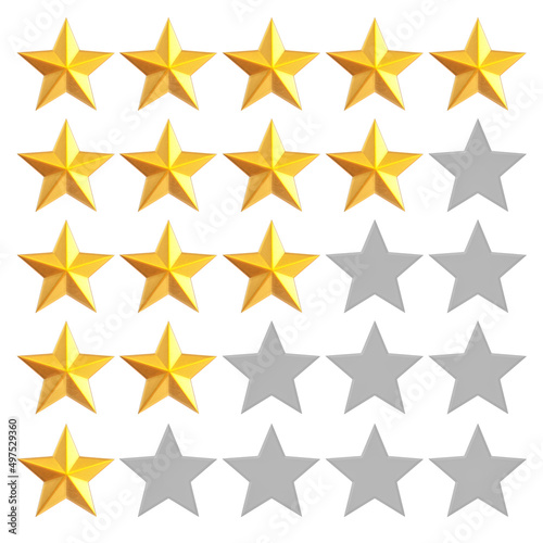 3d Illustration of star rating icons