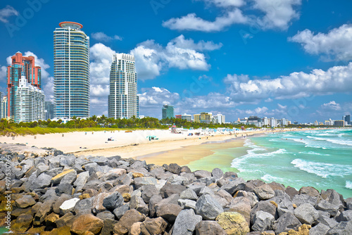 Miami Beach South beach colorful beach and ocean view © xbrchx