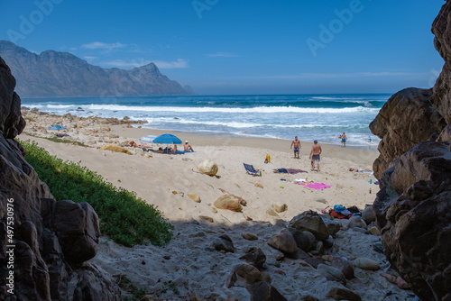 Kogelbay beach Western Cape South Africa, Kogelbay Rugged Coast Line with spectacular mountains. Garden route photo