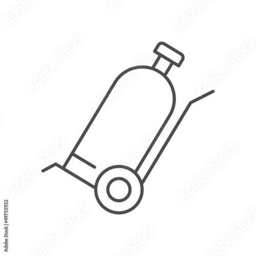 Welding gas cylinder line icon