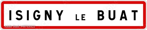 Panneau entrée ville agglomération Isigny-le-Buat / Town entrance sign Isigny-le-Buat photo