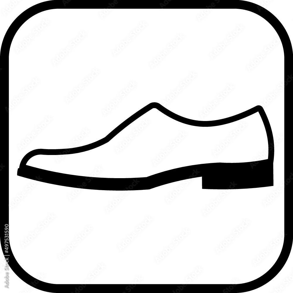 Mens formal dress shoe. Shoe store logo or outdoor signage. Vector icon isolated Mens formal dress shoe. Shoe store logo or outdoor signage. Vector icon isolated