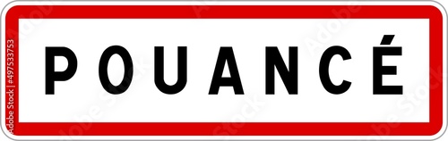 Panneau entrée ville agglomération Pouancé / Town entrance sign Pouancé