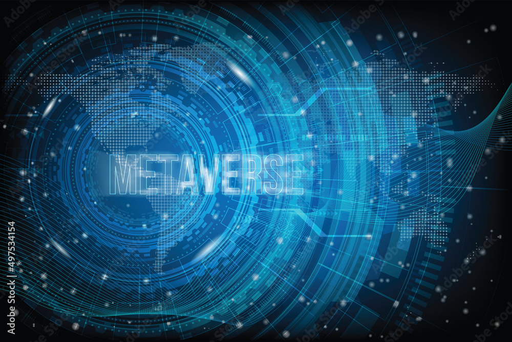 Metaverse, Meta. Digital reality that combines social media, Metaverse digital world smart futuristic interface technology background, Vector Illustration