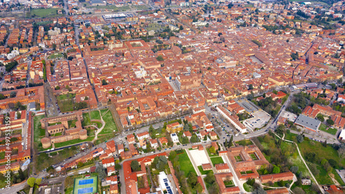 Aerial view of the historic center of Imola  in Emilia-Romagna  Italy.