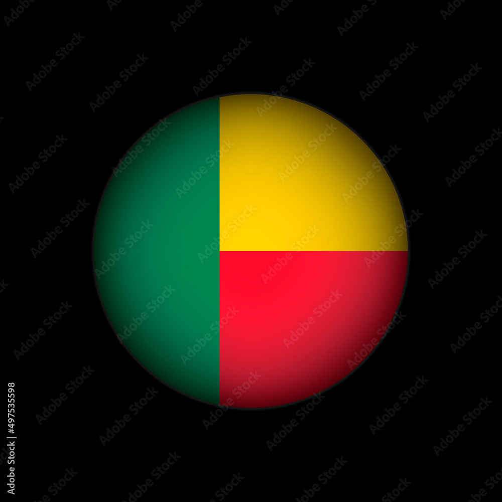 Fototapeta premium Country Benin. Benin flag. Vector illustration.
