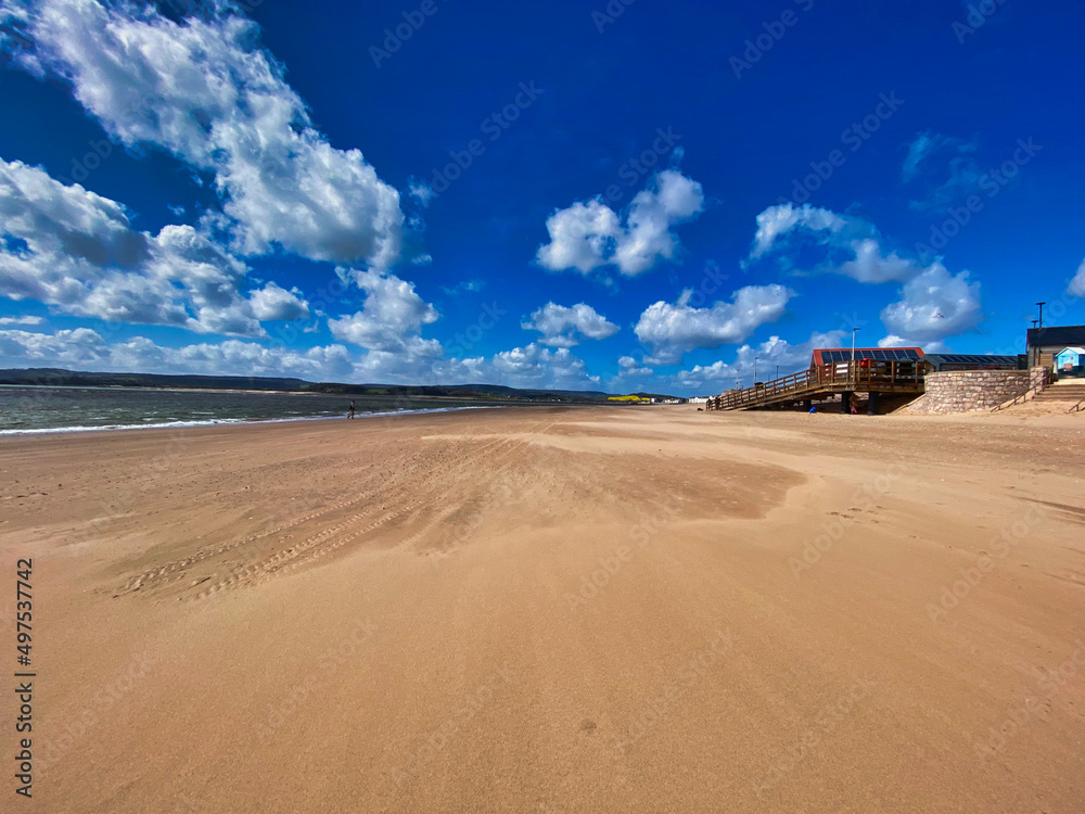 Exmouth sandy beach in Devon