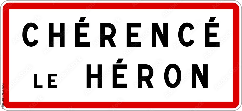 Panneau entrée ville agglomération Chérencé-le-Héron / Town entrance sign Chérencé-le-Héron Panneau entrée ville agglomération Chérencé-le-Héron / Town entrance sign Chérencé-le-Héron