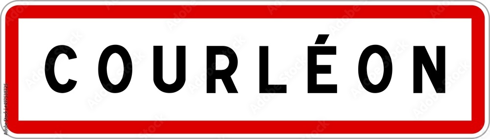 Panneau entrée ville agglomération Courléon / Town entrance sign Courléon Panneau entrée ville agglomération Courléon / Town entrance sign Courléon