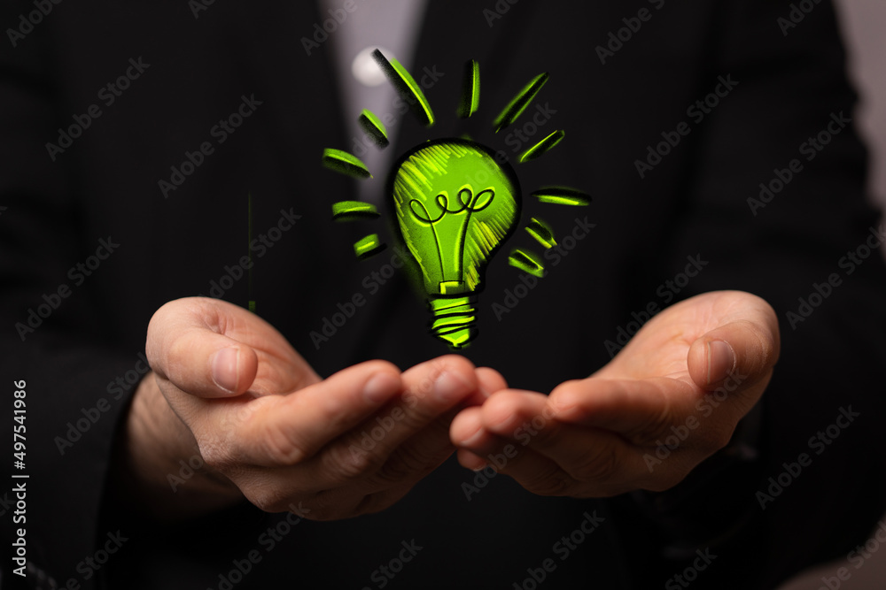 hand holding eco light bulb energy concept hand holding eco light bulb energy concept