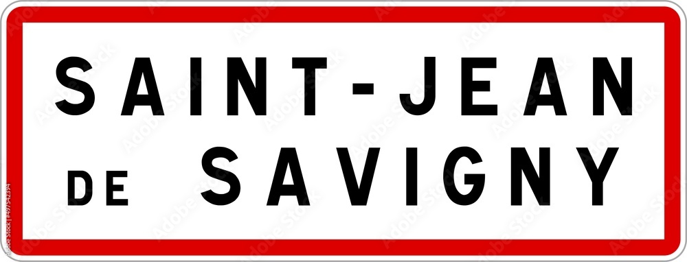 Panneau entrée ville agglomération Saint-Jean-de-Savigny / Town entrance sign Saint-Jean-de-Savigny