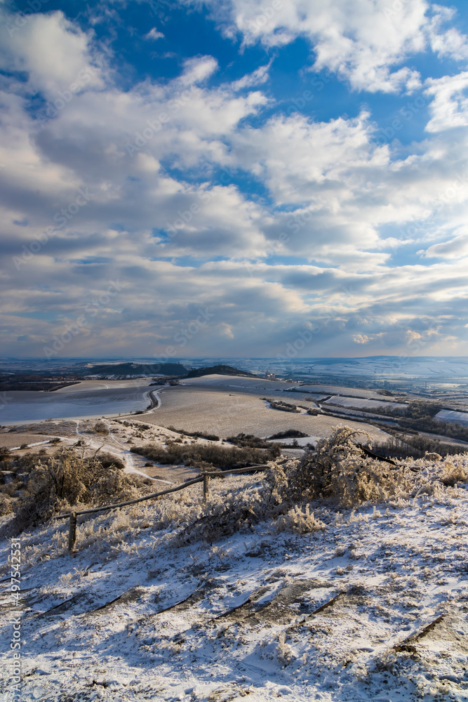 Winter landscape near Mikulov, Palava region, Southern Moravia, Czech Republic