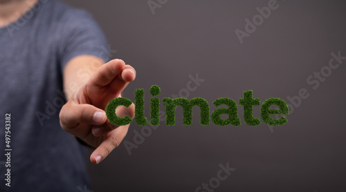 climate modern green 3d word