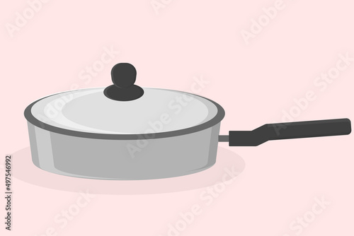 saucepan stewpan for cooking new metal with lid kitchen item vector