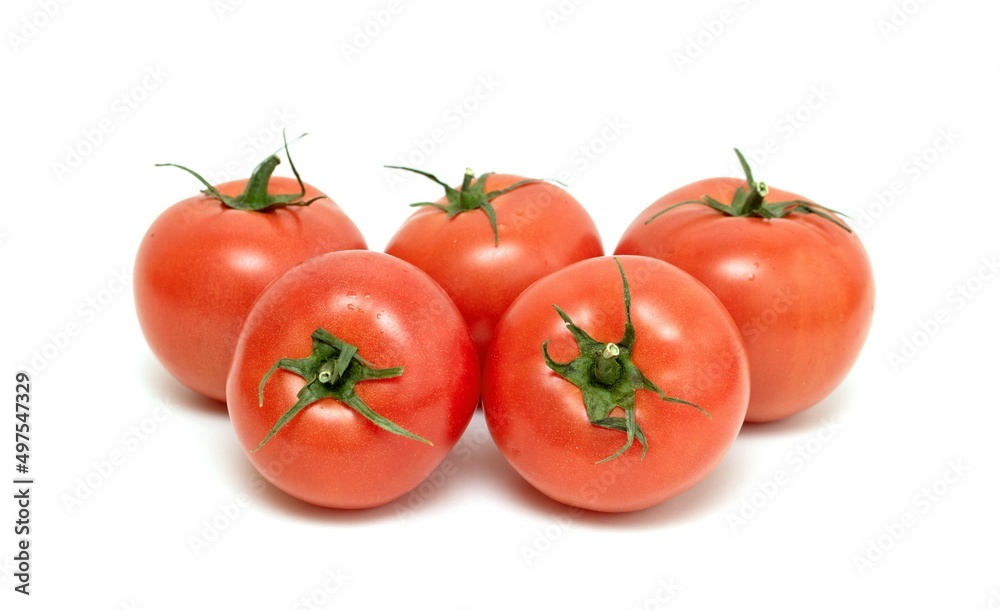 Red tomato on a white background. For grocery stores. Red tomato on a white background. For grocery stores.