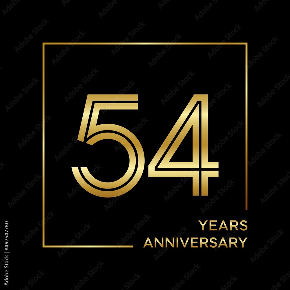54th anniversary logotype. Anniversary celebration template design for ...