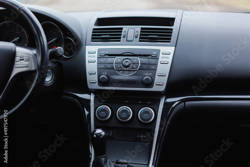 Car control panel of audio player and other devices. © kucheruk