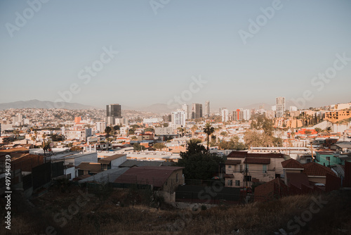 Aerial view of a beautiful cityscape of Tijuana on a sunny day photo