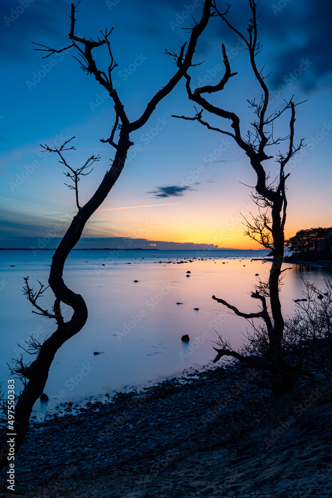 Hittarp Rocky Coastline in Blue Hour Hittarp Rocky Coastline in Blue Hour