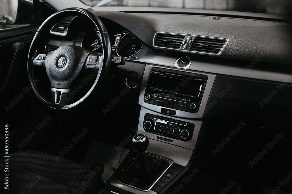 Volkswagen Passat B7 interior. Stock Photo