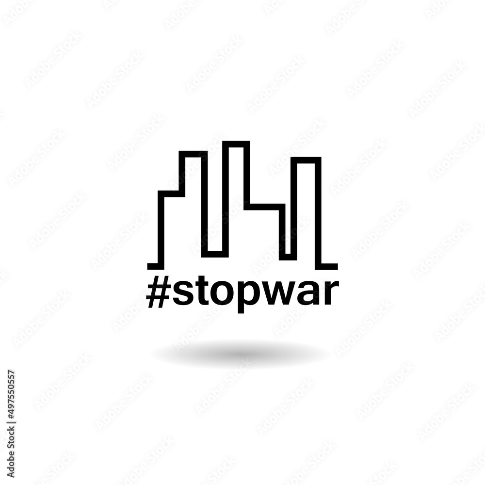No or stop war icon with shadow No or stop war icon with shadow
