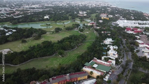 drone aerial golf course playa car Mexico photo